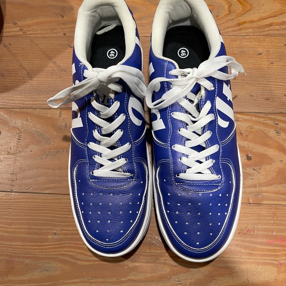 Classic Blue and White Men's Sneakers - Picture 2 of 5